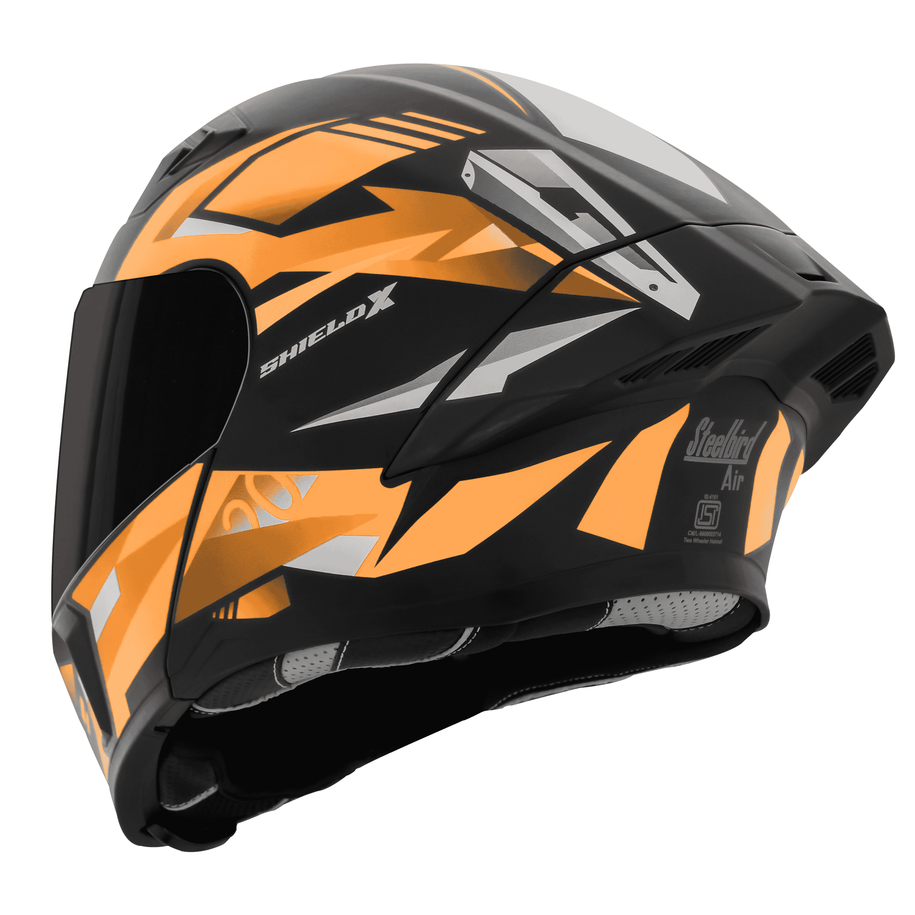 SBA-20 SHIELD X MAT BLACK WITH ORANGE